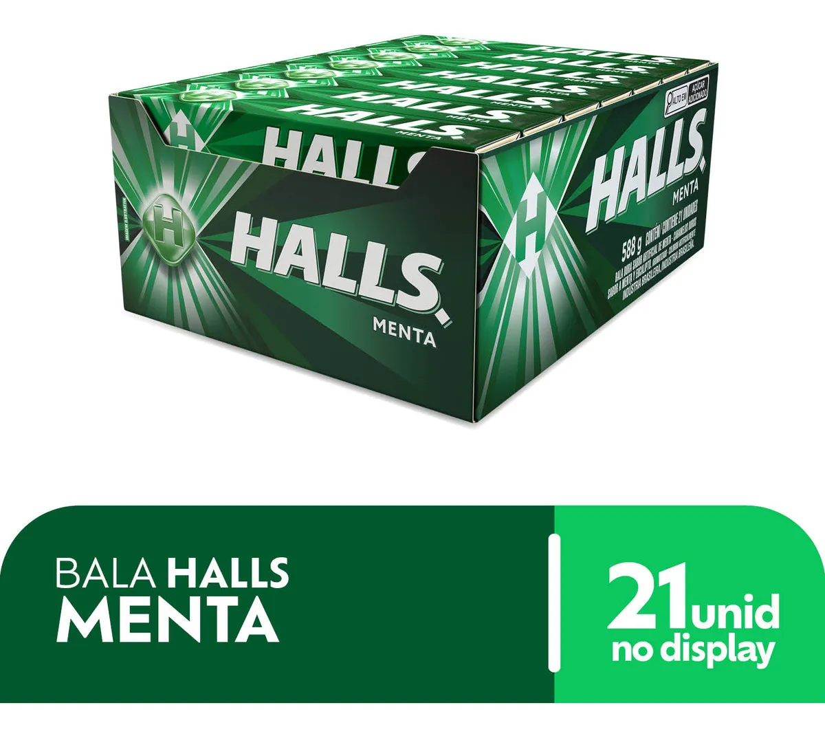 Halls Menta - Caixa com 21 unidades